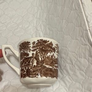 Royal Staffordshire STRATFORD STAGE Brown Transferware Teacup